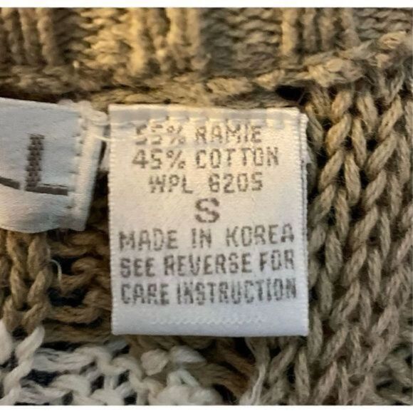 Vintage 90s V-neck Cable Knit Oversized Sweater Saxton. Size Small - Picture 6 of 7